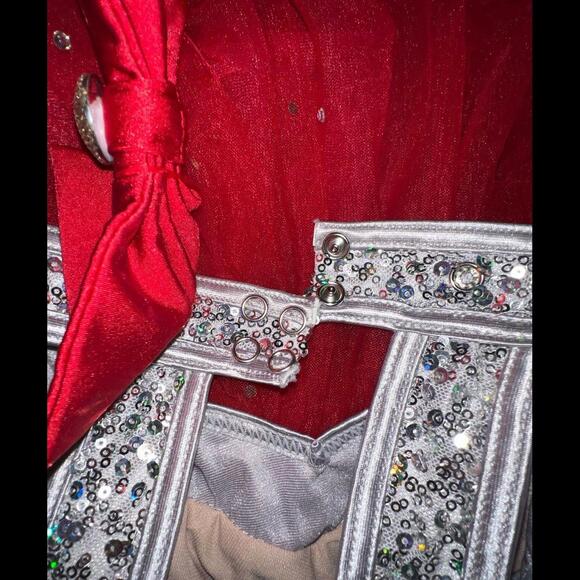 Weisman Dance Red and Silver Sequin Dress Pageant Size SC - Picture 5 of 6